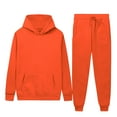 thumbnail image 1 of QQAMB Men's Sweatsuits Plus Size Solid Color Drawstring Hoodies and Jogger Pant 2 Piece Sports Tracksuits, 1 of 7