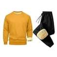 thumbnail image 1 of QQAMB Men's Sweatsuits Sherpa Lined Sweatshirts Fleece Pullover and Pants 2 Piece Winter Warm Tracksuits, 1 of 2