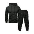 thumbnail image 1 of QQAMB Men's Tracksuits Solid Color Hooded Sweatshirt Sweatsuits Sweatpants 2 Piece Set Sports Multi Pocket, 1 of 5