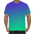 thumbnail image 1 of QQAMB Mens Gradient T-Shirt Short Sleeve Ombre Color Crewneck Shirt Slim Fit Casual Sports Tee Lightweight Summer Basic Tops Green M, 1 of 5