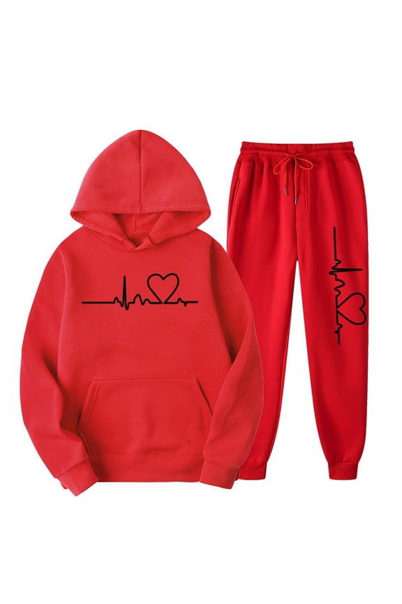 Merry Christmas Sweatsuits for Women Funny Xmas Graphic Long Sleeve Hooded Sweatshirts Jogger Trouser Matching Set