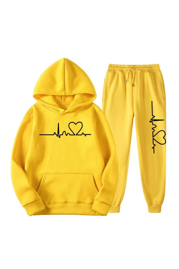 Merry Christmas Sweatsuits for Women Funny Xmas Graphic Long Sleeve Hooded Sweatshirts Jogger Trouser Matching Set