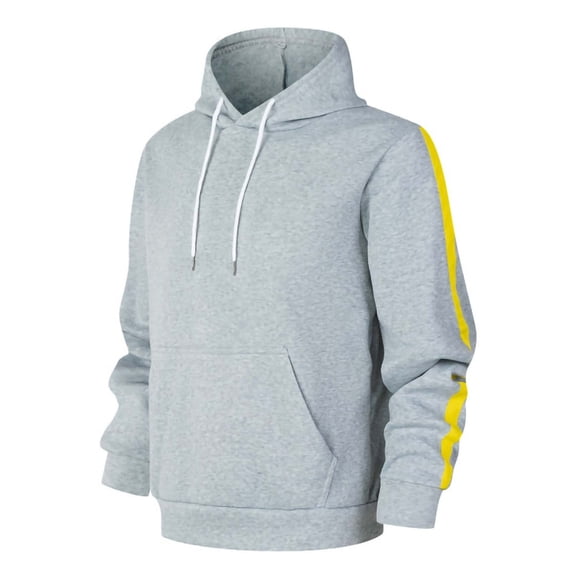 QQAMB Oversized Hoodie for Men Vintage Classic Casual Hooded Sweatshirt Trendy Baggy Basic Hoodies Retro Pullover Streetwear Gray XL