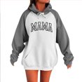 thumbnail image 1 of QQAMB Oversized Sweatshirts for Women Mama Letter Printed Drawstring Fall Winter Trendy Hoodies Sweatshirts with Pocket Gray XL, 1 of 4