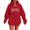 thumbnail image 1 of QQAMB Oversized Sweatshirts for Women Mama Letter Printed Drawstring Hoodies Sweatshirts with Pocket Red M, 1 of 4