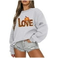 thumbnail image 1 of QQAMB Oversized Sweatshirts for Women Plus Size Halloween Casual Printed Crewneck Long Sleeve Loose Pullover Tops Gray 3XL, 1 of 3