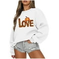thumbnail image 1 of QQAMB Oversized Sweatshirts for Women Plus Size Halloween Casual Printed Crewneck Long Sleeve Loose Pullover Tops White M, 1 of 3