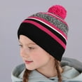 thumbnail image 1 of QQAMB Plain Color Stripe Beanies for Boys Girls Soft Acrylic Knit Cuffed Beanie Cap Winter Hat Outdoor, 1 of 4