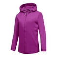 thumbnail image 1 of QQAMB Rain Jacket for Women Packable Lightweight Waterproof Raincoat with Hood Cycling Bike Jacket Windbreaker Purple XL, 1 of 4