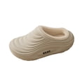 thumbnail image 1 of QQAMB Slippers for Women Waterproof Winter Warm Soft Cozy Fuzzy Indoor Outdoor Striped Slip-On House Slippers, 1 of 8