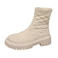 thumbnail image 1 of QQAMB Sock Booties for Women Stretch Knit Ankle Boots Breathable Comfy Low Heel Bootie Fall Winter Pull On Boot, 1 of 8