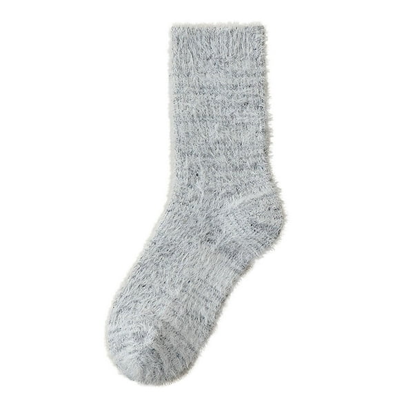 QQAMB Socks for Women Wool Cozy Fluffy Solid Color Winter Warm Fuzzy Socks Plush Home Slipper Socks