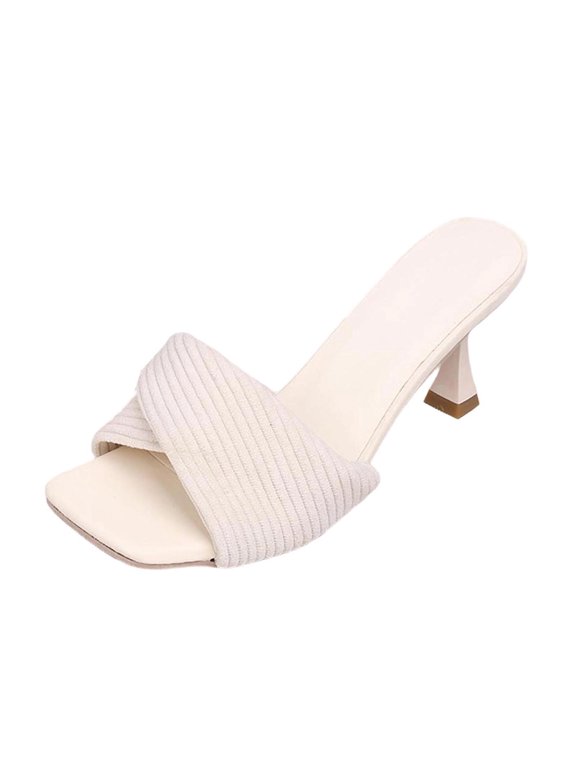 Square Toe Heeled Sandals,Women's Mesh Casual Summer Shoes