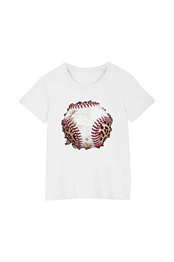 T-Shirts for Boys Girls Cotton Cute Baseball Heart Baseball Lover Lightweight Casual T-Shirts
