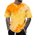 thumbnail image 1 of QQAMB Tie Dye Shirt for Men Plus Size Colorful Graphic T-Shirts Summer Lightweight Oversized Tee Tops Yellow M, 1 of 5