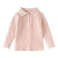 thumbnail image 1 of QQAMB Toddler Girls Boys Sweaters Lapel Half Zipper Solid Color Fall Winter Warm Knitted Tops,7 Years, 1 of 7
