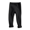 thumbnail image 1 of QQAMB Toddler Kids Girls Fleece Lined Basic Leggings Thick Thermal Pants Full Length Tights, 1 of 4