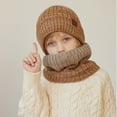 thumbnail image 1 of QQAMB Toddler kids Winter Knit Warm Hat neck Scarf Collar Set for Boys & Girls Knitted Fleece Lined for 1-11 Years, 1 of 3