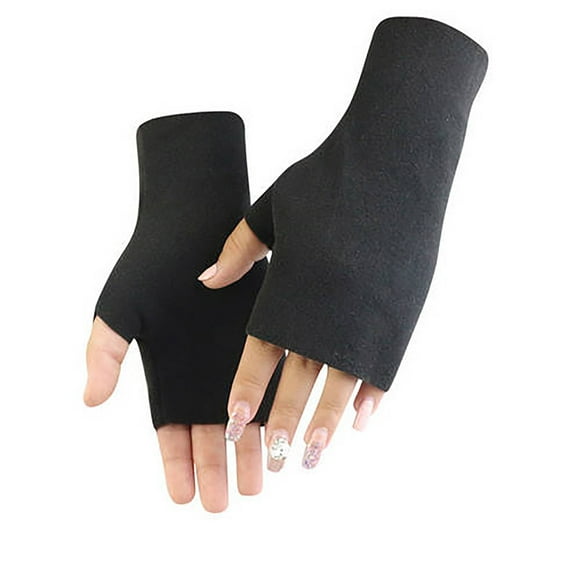 QQAMB Warm Fingerless Gloves For Women Typing Full & Half Usb Heated Fingerless Mittens Fall Winter Outdoor Warm Knit Hands