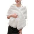 thumbnail image 1 of QQAMB Warp for Women Winter Faux Fur Warm Wedding Bride Cloak Cape Shawl Party Dressy Vacation Outdoor Outfits, 1 of 4