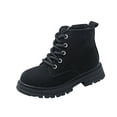 thumbnail image 1 of QQAMB Winter Boots for Kids, Toddler Ankle Lace-Up Soft Boot Fall Fashion Round Toe Booties Outdoor Hiking Casual Shoes, 1 of 7