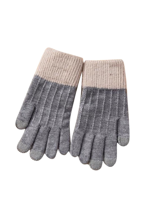 QQAMB Winter Gloves For Women Cold Weather Warm Thermal Fleece Lining Glove Cozy Wool Knit Thick Mittens For Freezing Winter