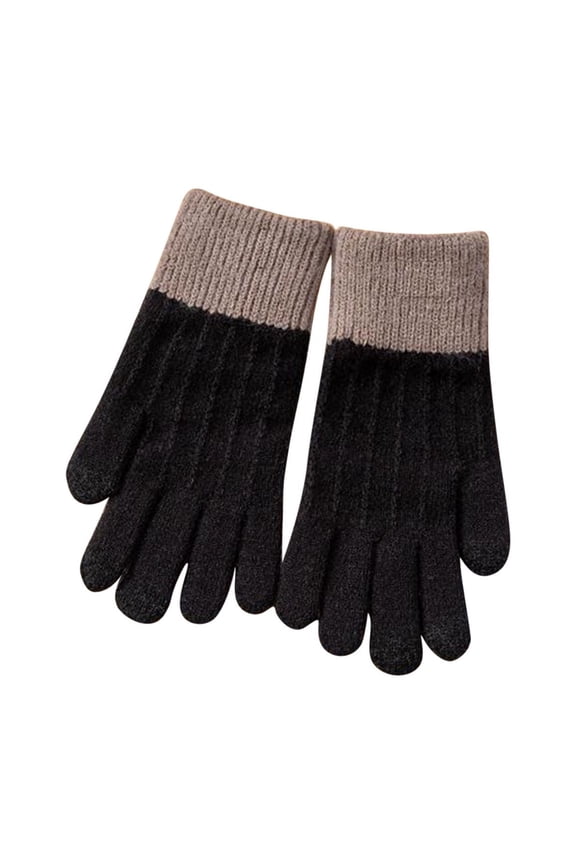 QQAMB Winter Gloves For Women Cold Weather Warm Thermal Fleece Lining Glove Cozy Wool Knit Thick Mittens For Freezing Winter