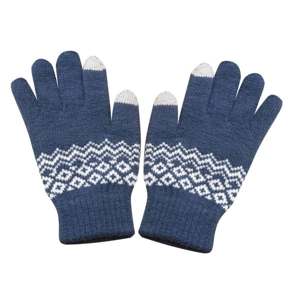QQAMB Winter Gloves for Women Stretch Fleece Gloves with Touchscreen Thermal Smile Print Warm Gloves for Cold Weather
