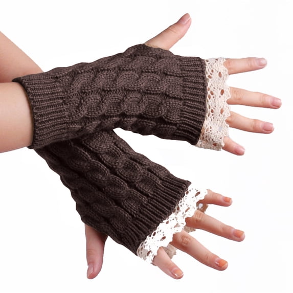 QQAMB Winter Gloves for Women Touch Screen Warm Knit Gloves Cold Weather, Soft Fleece Lining Elastic Gloves