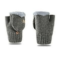 thumbnail image 1 of QQAMB Winter Glvoes for Women Half-Finger Fluff Flip-Top Riding Cold-Resistant Knitted Winter Warmth Gloves, 1 of 3