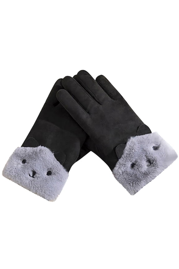 Women Men Warm-Knit-Gloves - Winter Thermal Touchscreen Fingers Gloves Cold Weather Hiking Fashion-Mittens