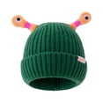 thumbnail image 1 of QQAMB Cute and Funny Knitted Beanie, Cartoon Glowing Little Monster Knit Hat with Eyes, Retractable Tentacles Beanie, 1 of 4