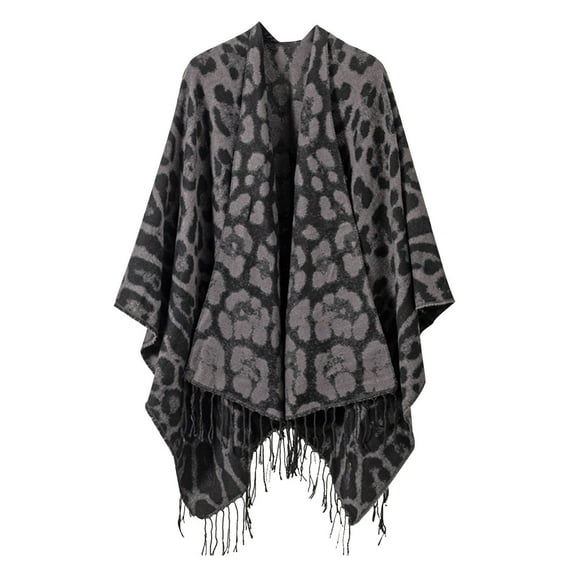 QQAMB Women Shawls Leopard Print Fall Winter Scarf Fashion Soft Warm Comfortable Casual Pashmina Blanket Shawl Wrap