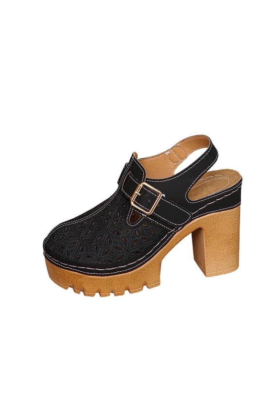 Women Shoes T Strap Mary Jane Chunky Heel Platform Oxford Shoes Block Heel