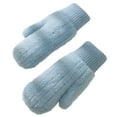 thumbnail image 1 of QQAMB Women Winter Fuzzy Warm Mittens, Fashion Chunky Knit Outdoor Gloves Soft Lining Cold Weather Winterproof Warm Gloves, 1 of 7