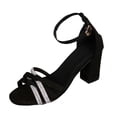 thumbnail image 1 of QQAMB Women’s Ankle Strap Dress Pump Low Chunky Heel Sandals Open Toe Cross Wedding Block Heeled Sandals, 1 of 8