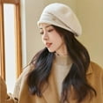 thumbnail image 1 of QQAMB Women's Beret Winter Warm Elegant Beret Fashion Versatile Knitted Hat Cold Resistant Hat, 1 of 2