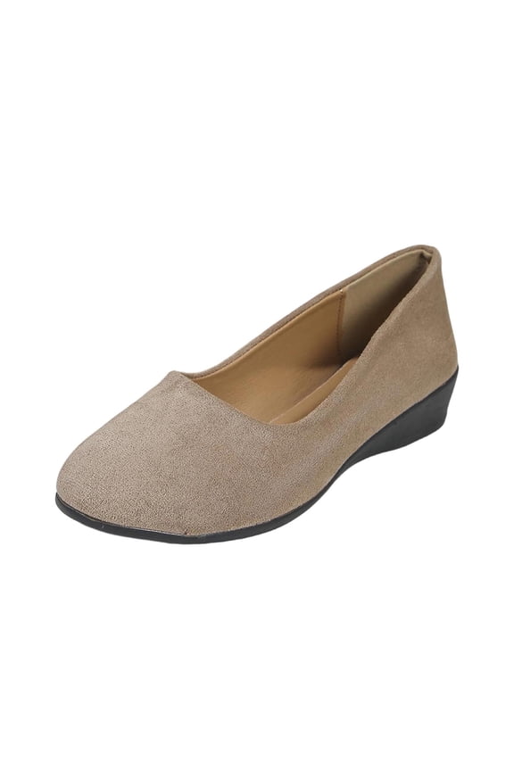 Women's Dressy Casual Wedge Pumps Low Heel Cozy Slip On Wedges Versatile Closed Toe Work Formal Work Shoes