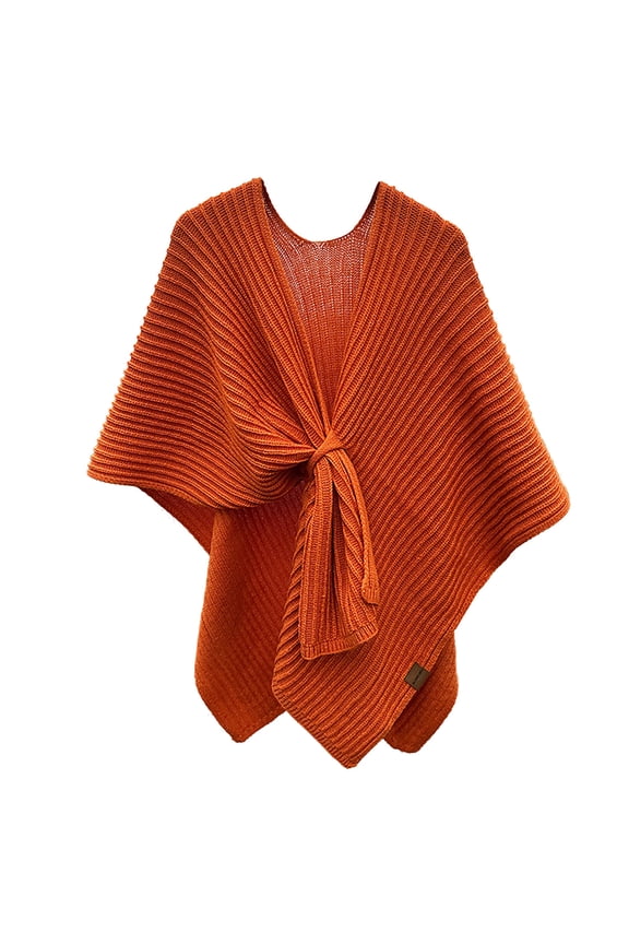 Women's Elegant Shawl Wrap - Cross Front Poncho Cape - Wrap Topper Knitted Cardigans Sweater Shawls