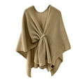 thumbnail image 1 of DeHolifer Women's Elegant Shawl Wrap - Cross Front Solid Color Poncho Cape - Wrap Topper Knitted Cardigans Sweater Shawls, 1 of 5