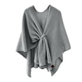 thumbnail image 1 of DeHolifer Women's Elegant Shawl Wrap - Cross Front Solid Color Poncho Cape - Wrap Topper Knitted Cardigans Sweater Shawls, 1 of 5