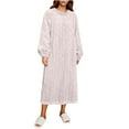 thumbnail image 1 of QQAMB Women's Flannel Nightgown Fuzzy Fleece Cozy Plush Warm Winter Pullover Loungewear Sleepdress Crewneck Nightdress Beige XL, 1 of 6