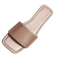 thumbnail image 1 of QQAMB Women's Flat Sandals Comfortable Dressy Square Toe Leather Slip On Slide Sandals, 1 of 8