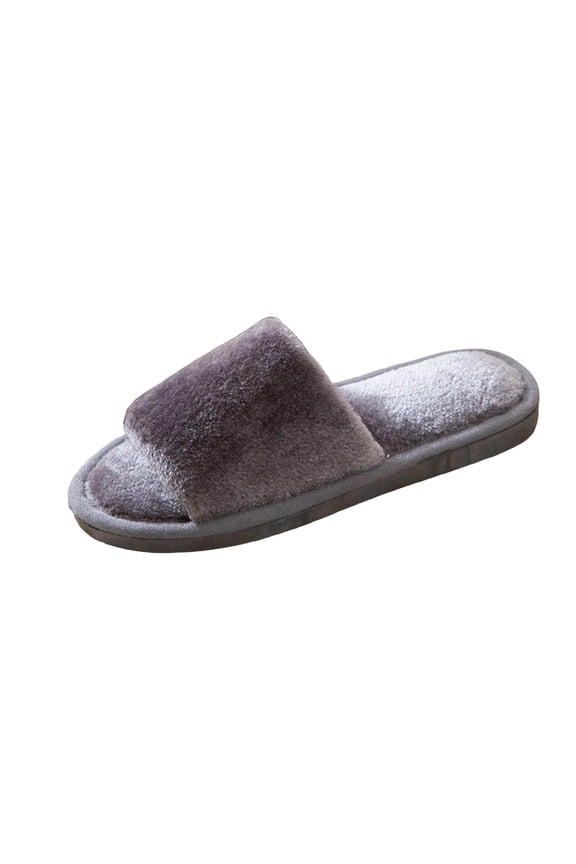 Women's Fuzzy Slippers Flip Flop Open Toe Cozy House Memory Foam Sandals Slides Soft Flat Comfy Anti-Slip Spa Indoor Outdoor Slip on