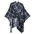 thumbnail image 1 of QQAMB Women’s Large Plaid Shawl Wrap Double Sided Wear Scarf Cape Piercing Design Shoulder Cape for Spring Fall Winter, 1 of 3