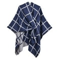 thumbnail image 1 of QQAMB Women’s Large Plaid Shawl Wrap Double Sided Wear Scarf Cape Piercing Design Shoulder Cape for Spring Fall Winter, 1 of 3