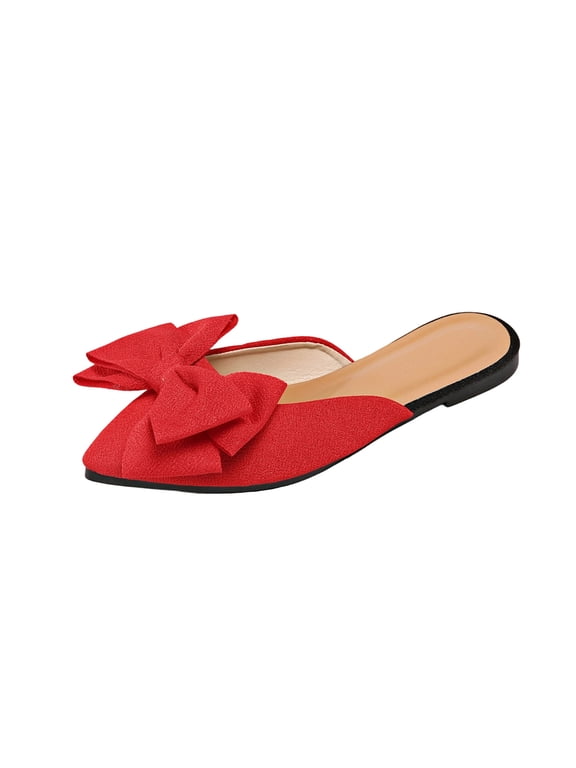 Women's Mules,Pointed Toe Backless Loafers,Comfortable Slip-on Dressy Casual Office Business Flat Shoes for Working Women