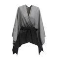 thumbnail image 1 of QQAMB Women's Shawl Wrap Poncho Cape Open Front Cardigan Shawls Gradient Color Cape for Fall Winter with Waist Belt, 1 of 8
