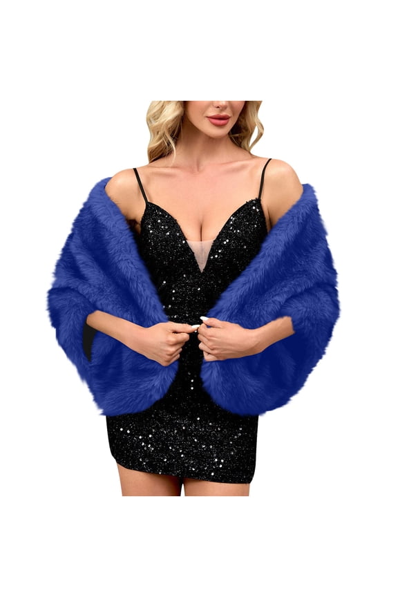 Women's Shawls Faux Fur Wraps Wedding Fur Shawls Bridal Fur Stoles Winter Scarf for Women and Bridesmaids
