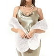 thumbnail image 1 of QQAMB Women's Shawls Faux Fur Wraps Wedding Fur Shawls Bridal Fur Stoles Winter Scarf for Women and Bridesmaids, 1 of 3